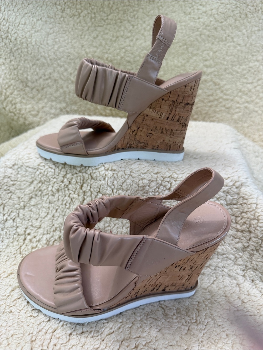 Slingback Sandal in a nude faux leather colorway